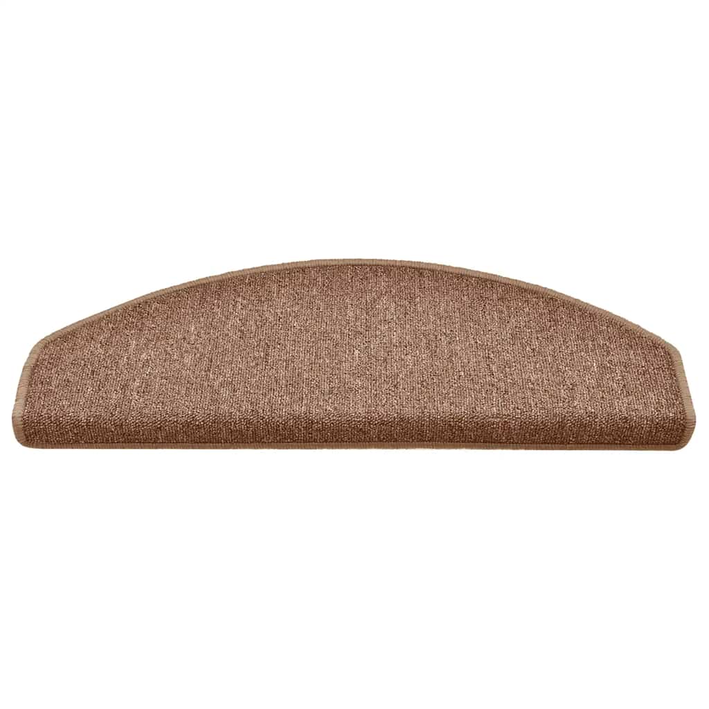 Prostirke za stepenice 15 kom 65x24x4 cm Smeđe poluokrugle velike