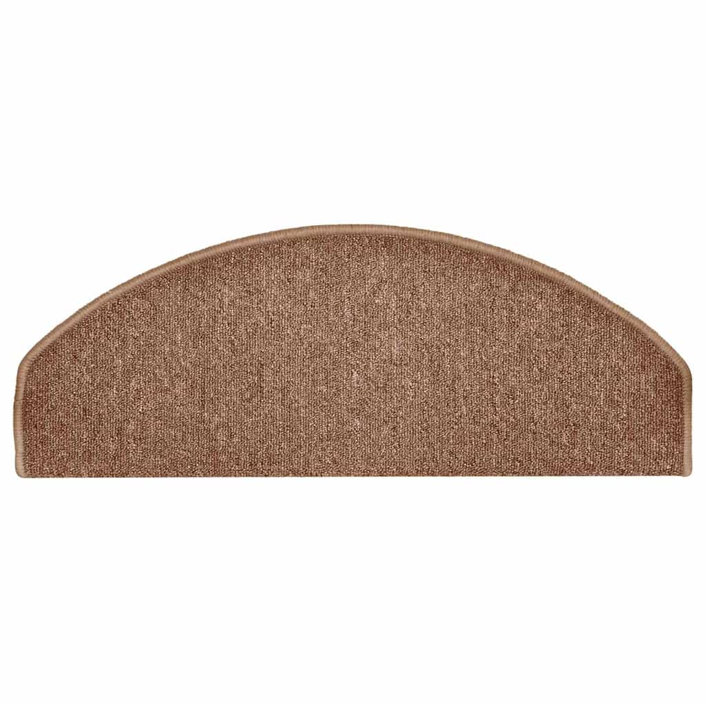 Prostirke za stepenice 15 kom 65x24x4 cm Smeđe poluokrugle velike