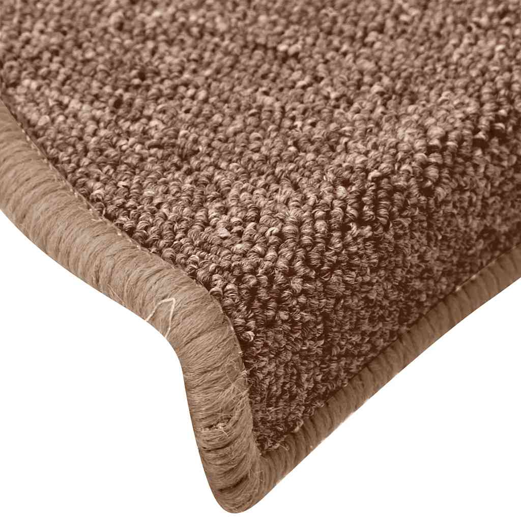 Prostirke za stepenice 15 kom 65x24x4 cm Smeđe poluokrugle velike