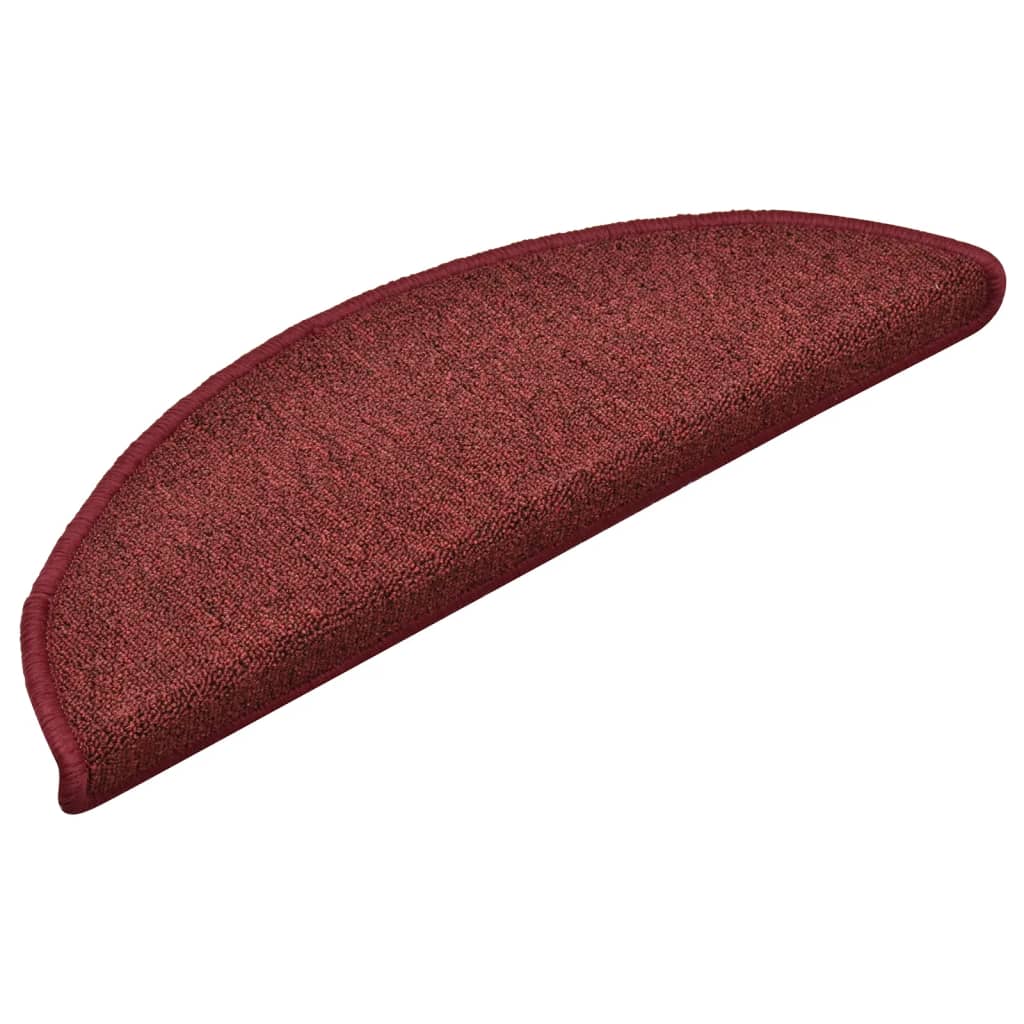 Prostirke za stepenice 15 kom 56x17x3 cm bordo poluokrugle