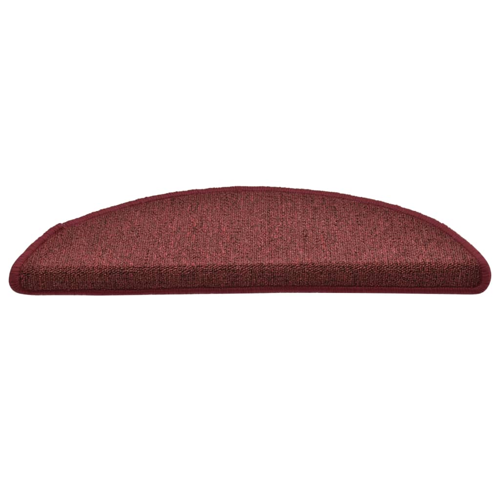 Prostirke za stepenice 15 kom 56x17x3 cm bordo poluokrugle