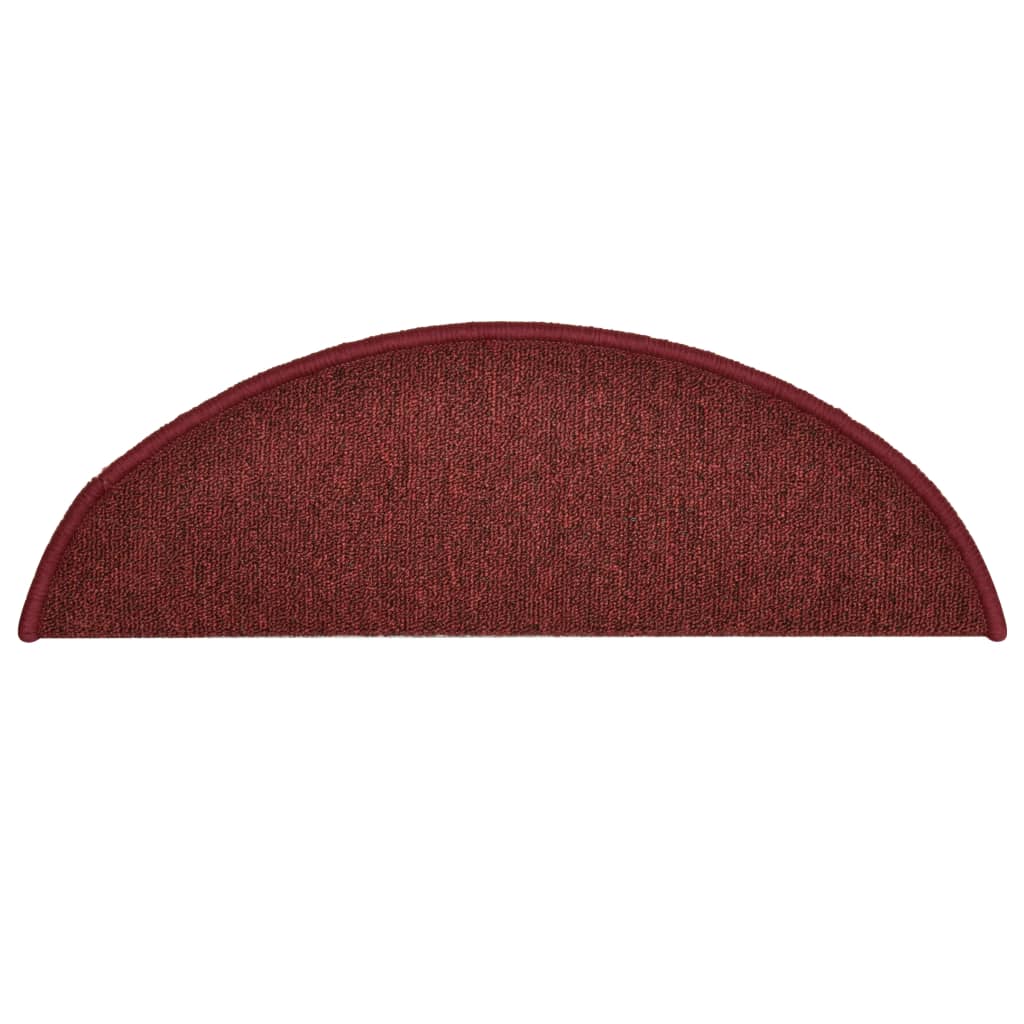 Prostirke za stepenice 15 kom 56x17x3 cm bordo poluokrugle