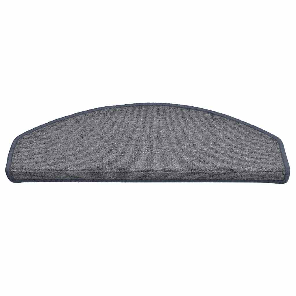 Prostirke za stepenice 15 kom 65x24x4 cm svijetlo sive i plave poluokrugle velike
