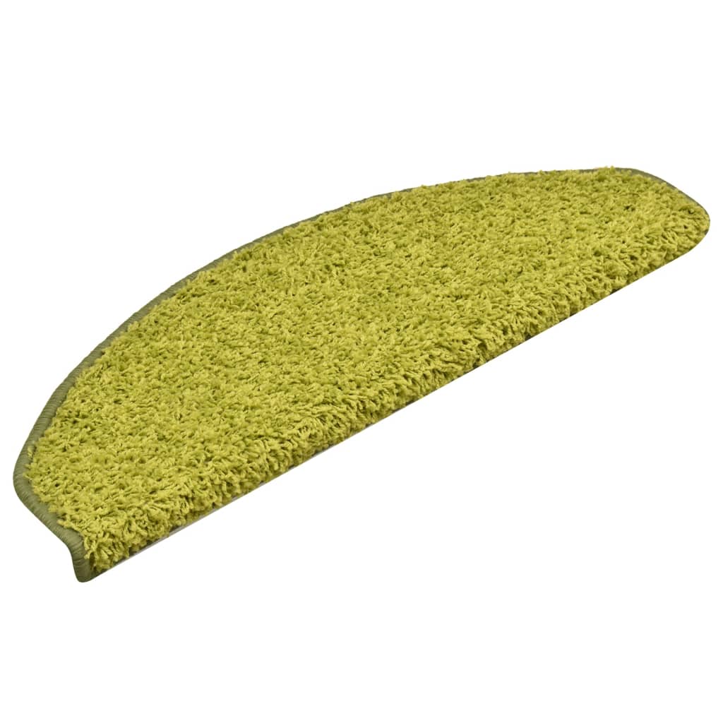 Prostirke za stepenice 15 kom 65x21x4 cm Zelene poluokrugle velike