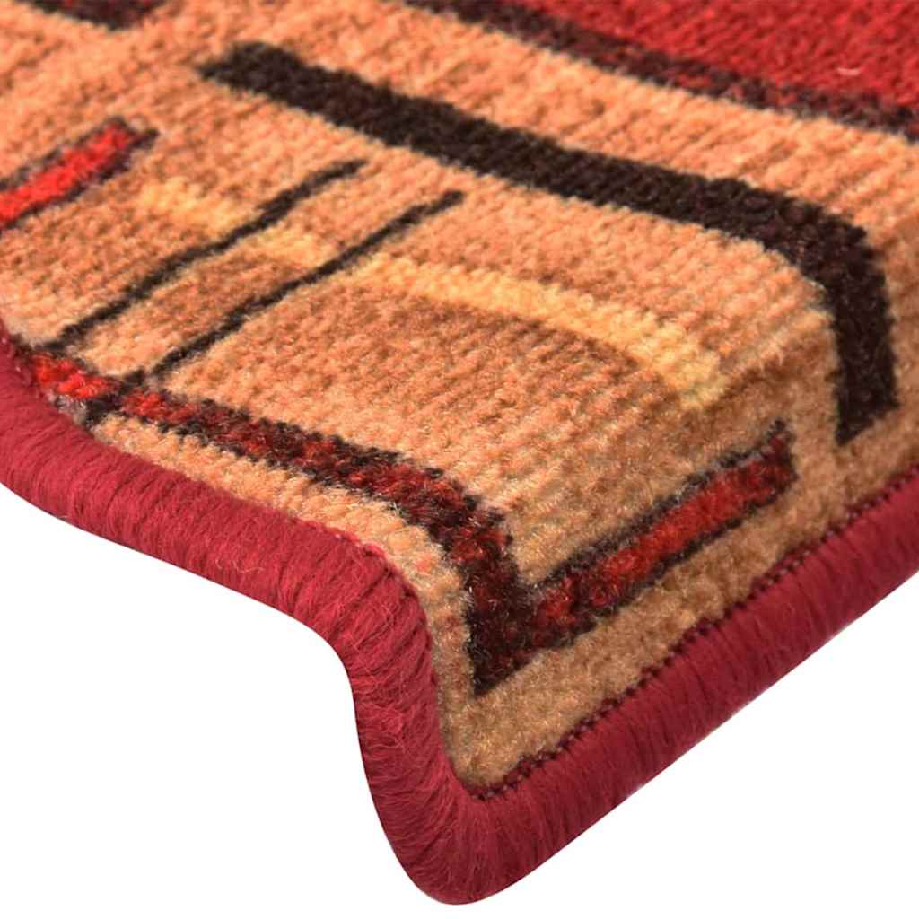 Samoljepljivi otirači za stepenice 15 kom crveni 65 x 21 x 4 cm