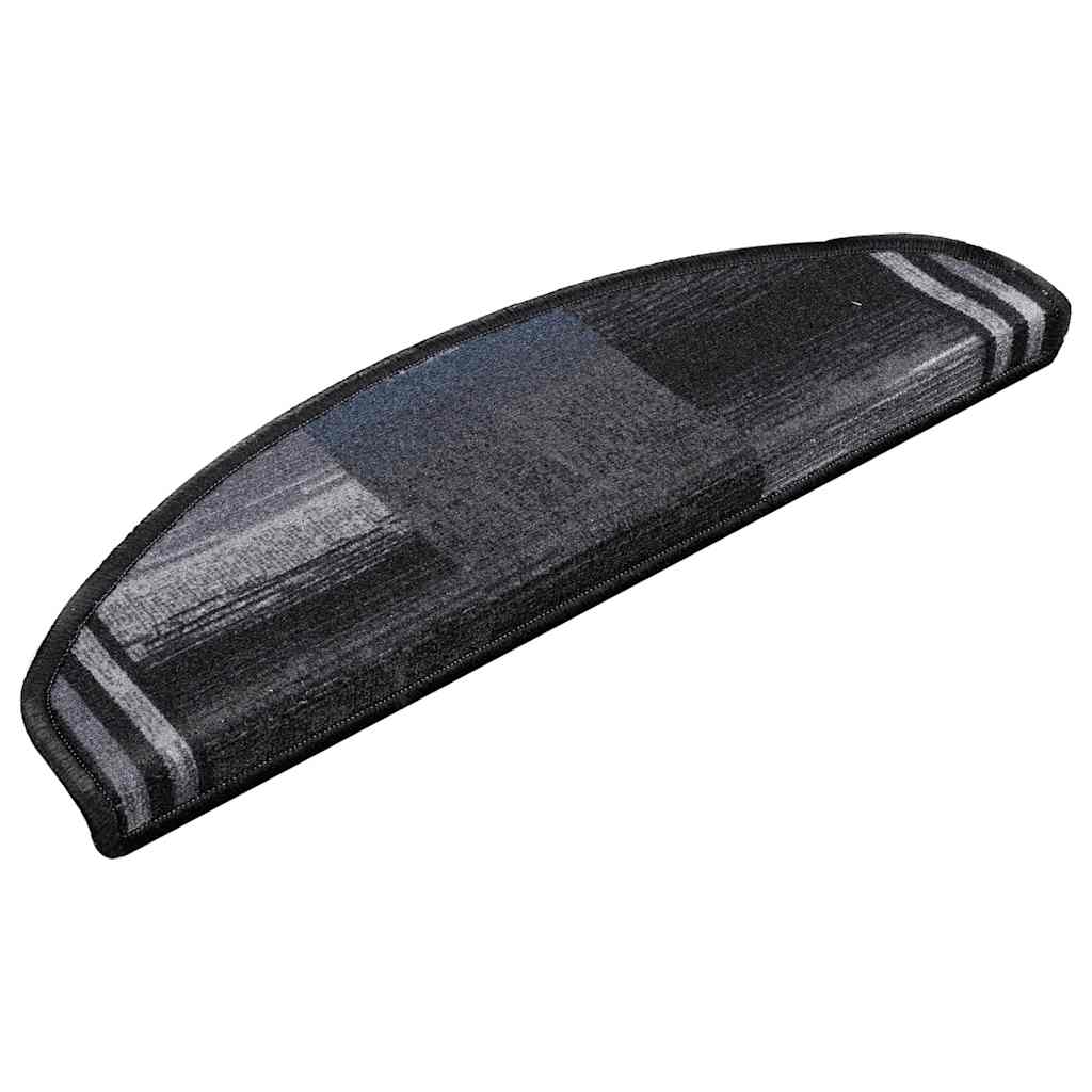 Samoljepljivi otirači za stepenice 15 kom crno-sivi 65x21x4 cm