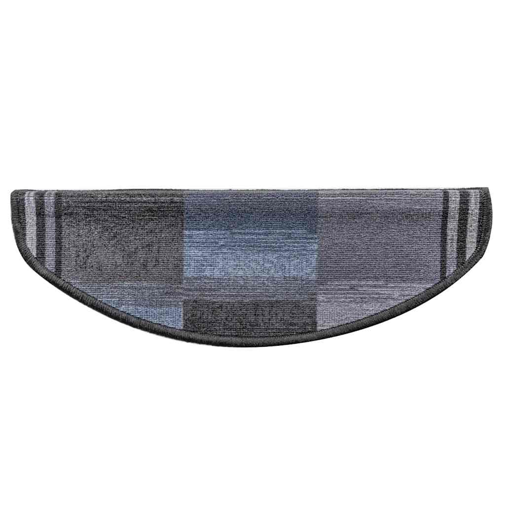 Samoljepljivi otirači za stepenice 15 kom crno-sivi 65x21x4 cm