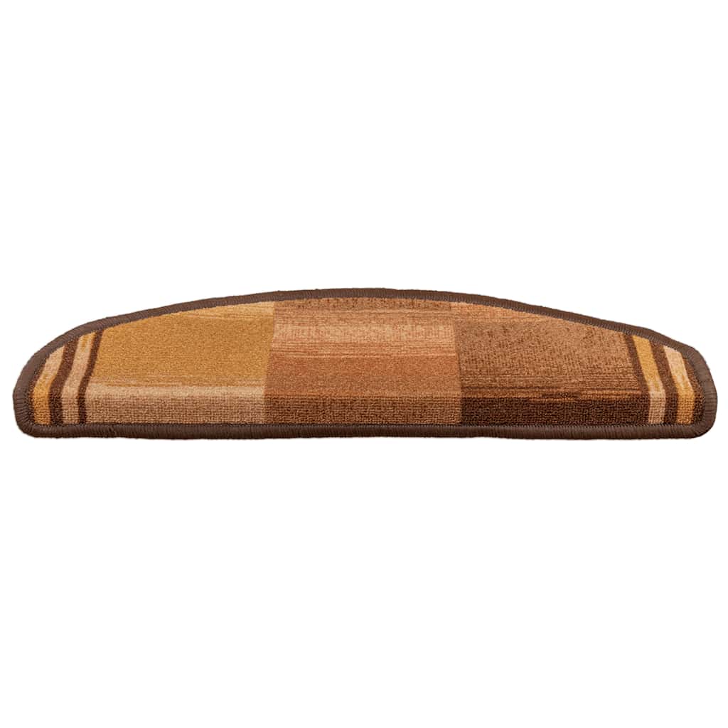 Samoljepljivi otirači za stepenice 15 kom smeđi 65 x 21 x 4 cm