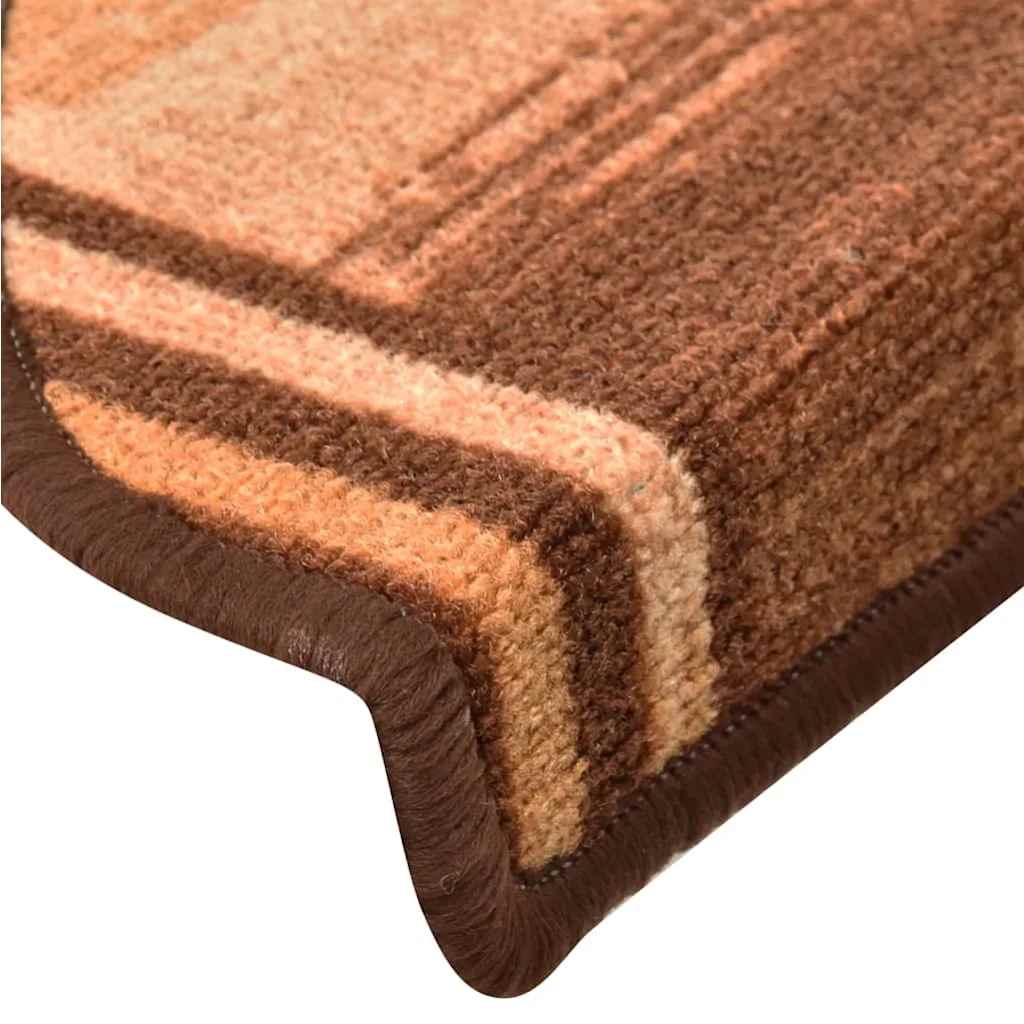 Samoljepljivi otirači za stepenice 15 kom smeđi 65 x 21 x 4 cm