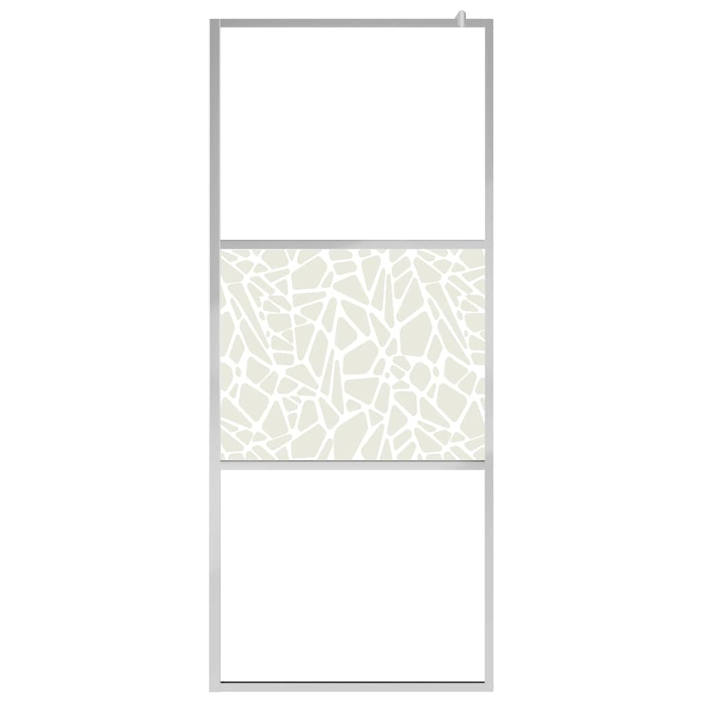 Pregrada za tuširanje od stakla ESG s uzorkom kamena 115x195 cm
