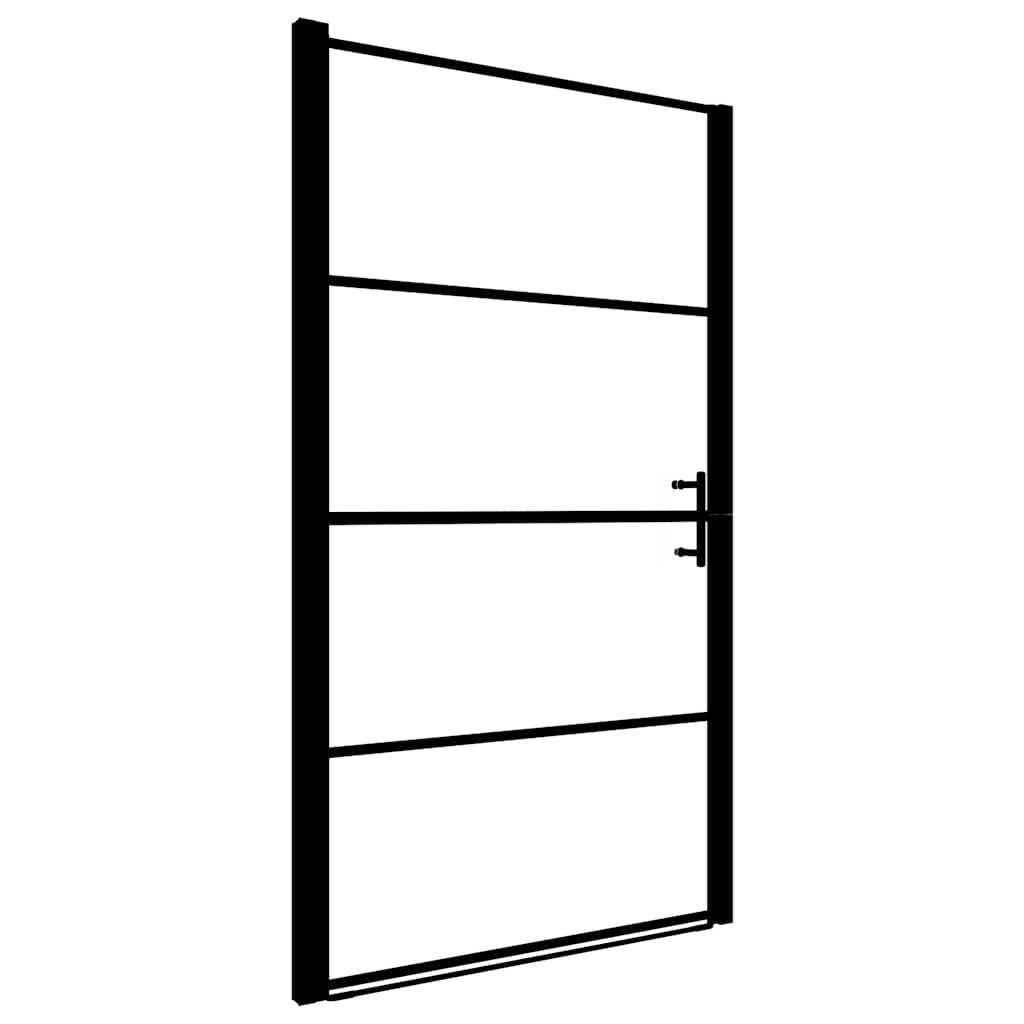 Vrata za tuš od mutnog kaljenog stakla 91 x 195 cm crna