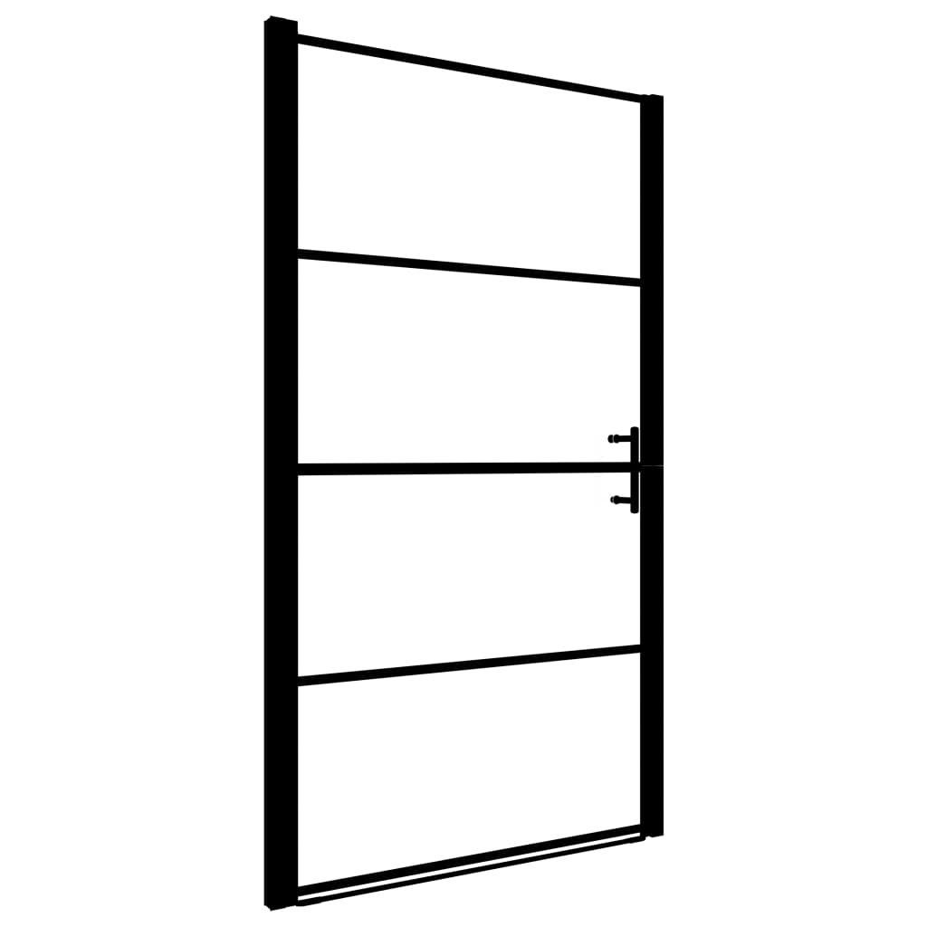 Vrata za tuš od mutnog kaljenog stakla 100 x 178 cm crna