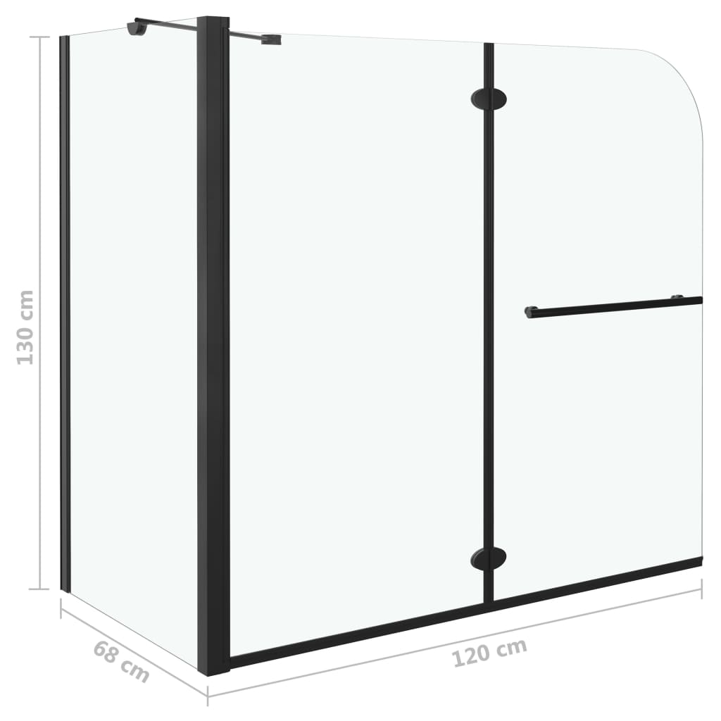 Dvostruka preklopna tuš-kabina ESG 120 x 68 x 130 cm crna