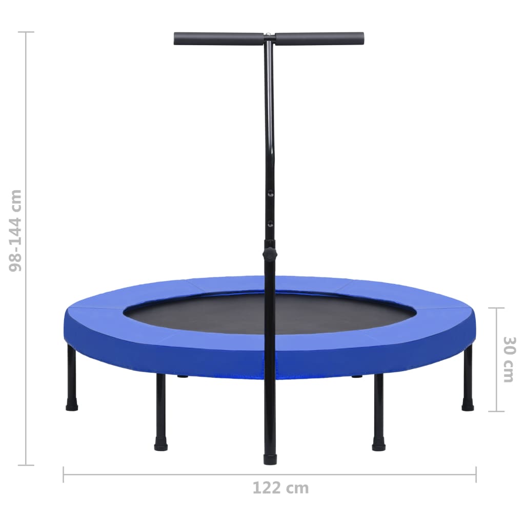 Trampolin za vježbanje s ručkom i sigurnosnim jastučićem 122 cm