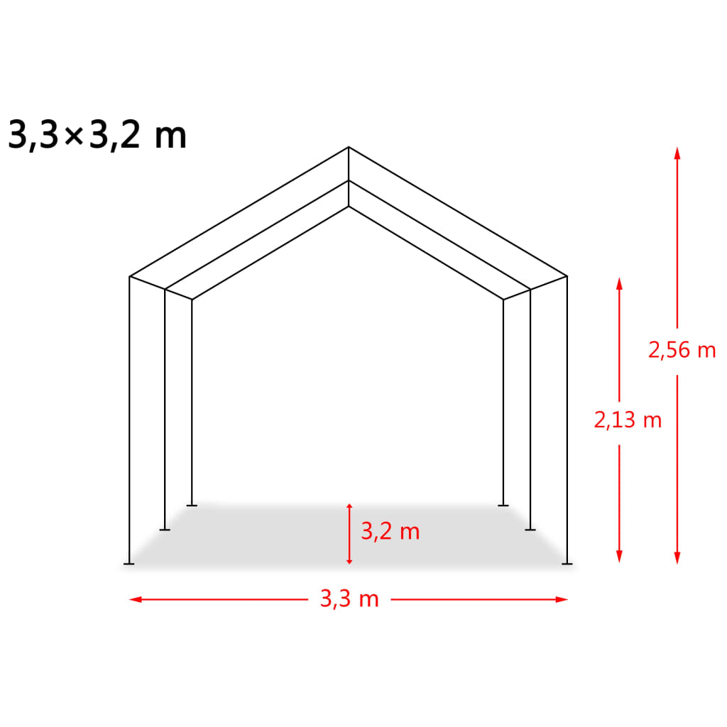 Uklonjivi šator za stoku PVC 550 g/m² 3,3 x 3,2 m tamnozeleni