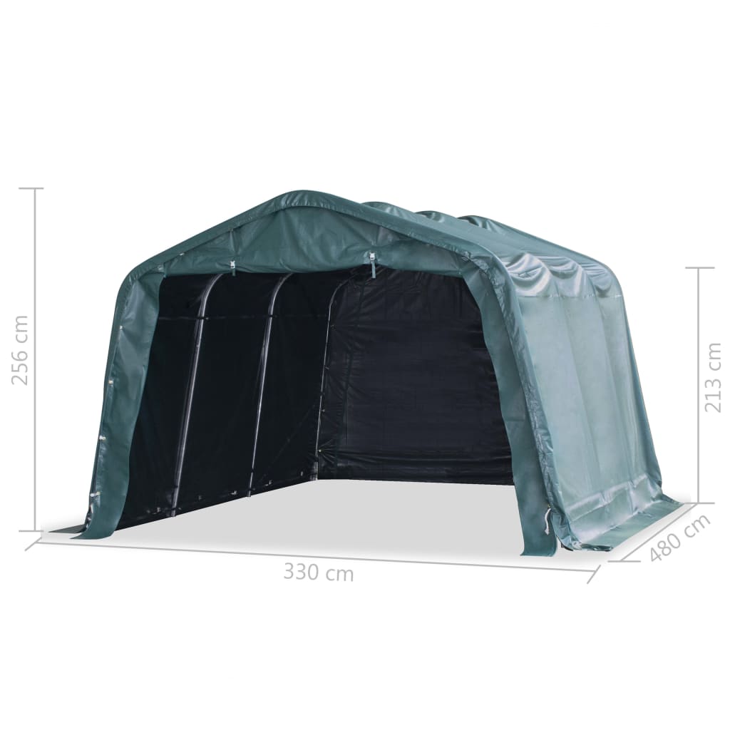 Uklonjivi šator za stoku PVC 550 g/m² 3,3 x 4,8 m tamnozeleni