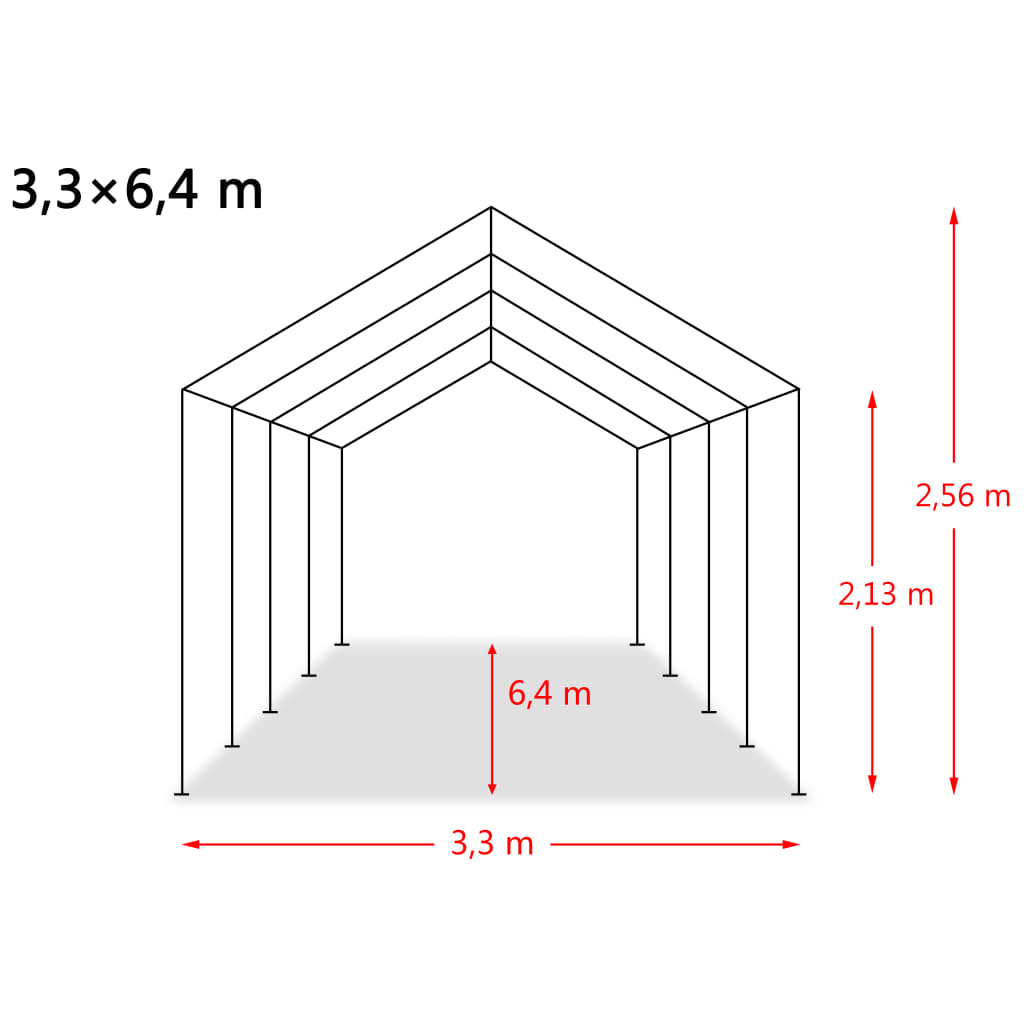 Uklonjivi šator za stoku PVC 550 g/m² 3,3 x 6,4 m tamnozeleni