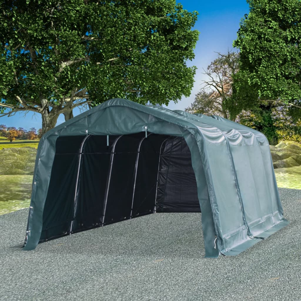 Uklonjivi šator za stoku PVC 550 g/m² 3,3 x 6,4 m tamnozeleni