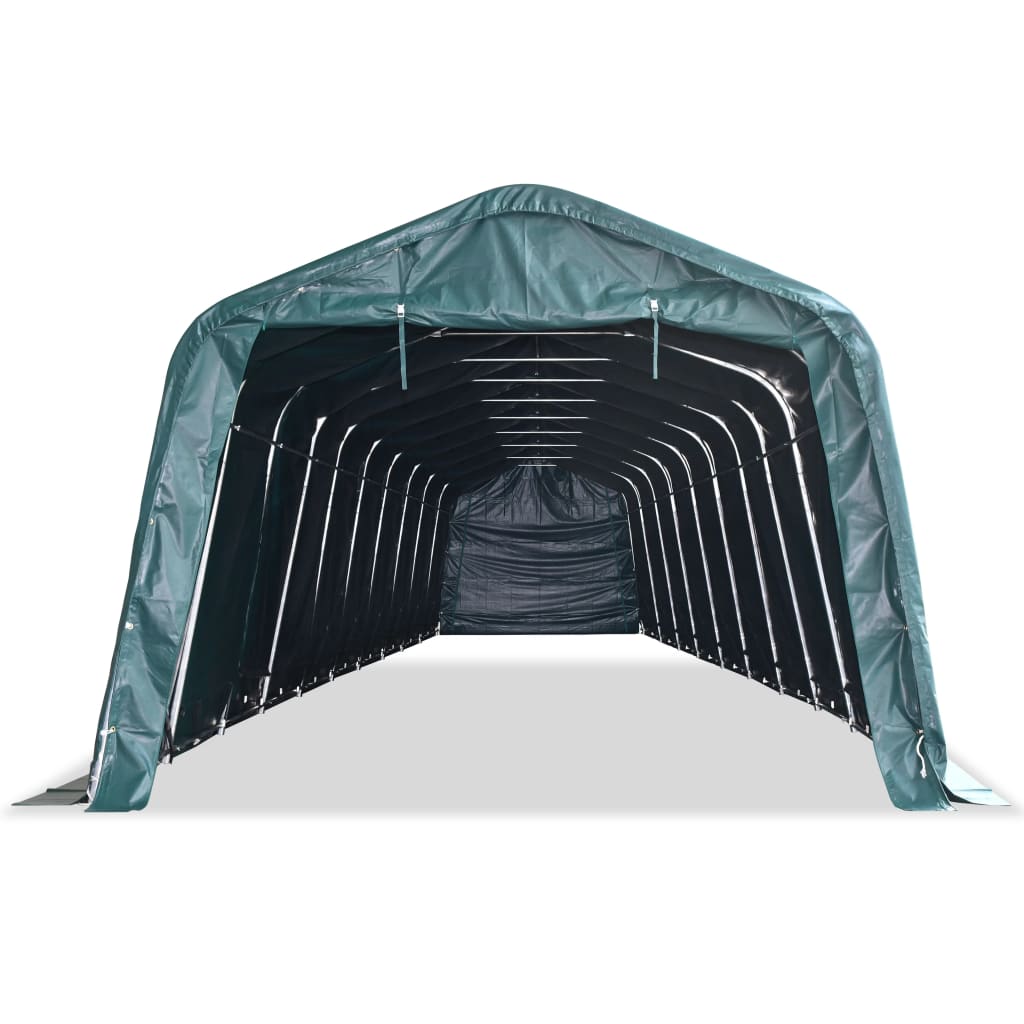 Uklonjivi šator za stoku PVC 550 g/m² 3,3 x 16 m tamnozeleni