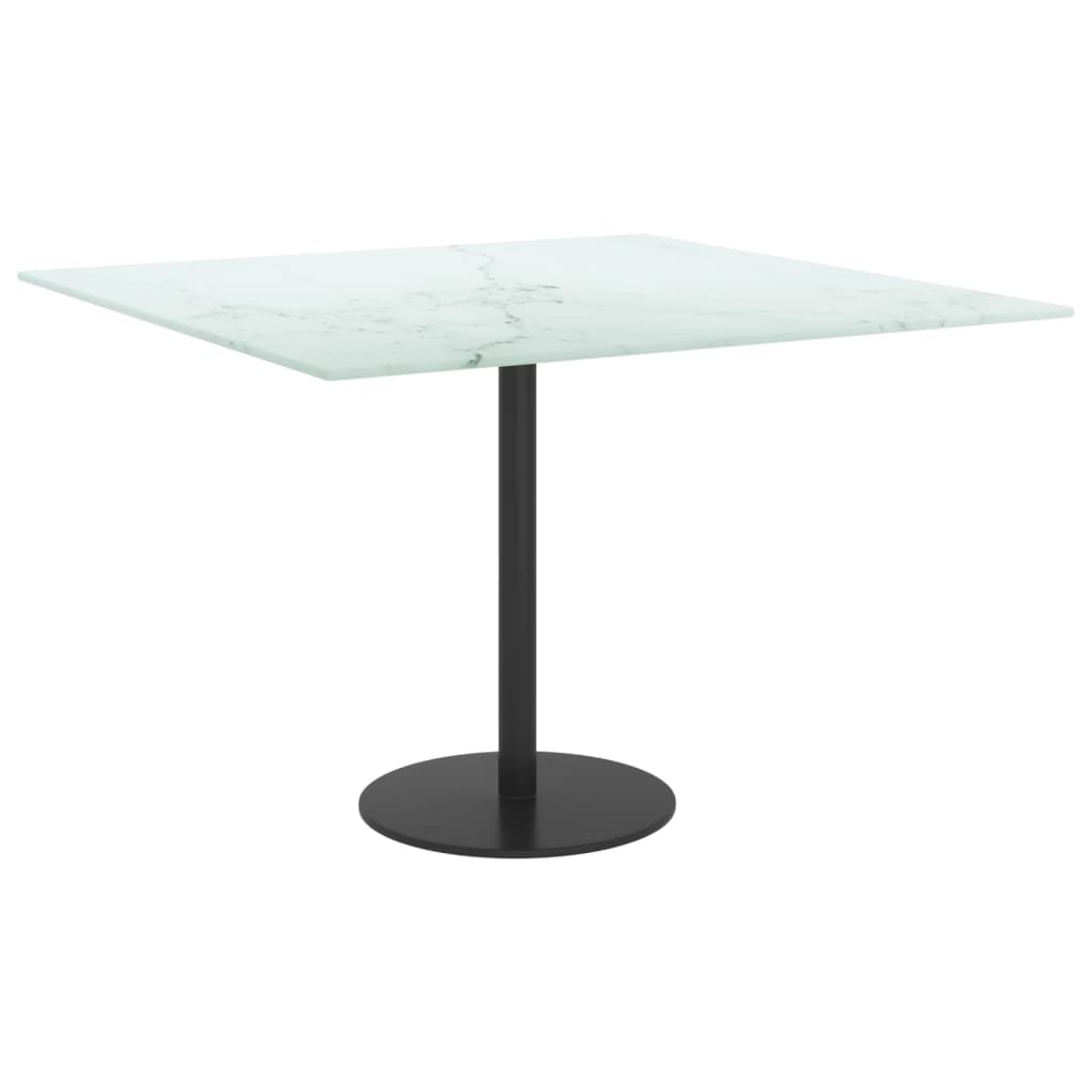 Stolna ploča bijela 60x60 cm 6 mm staklena s mramornim uzorkom