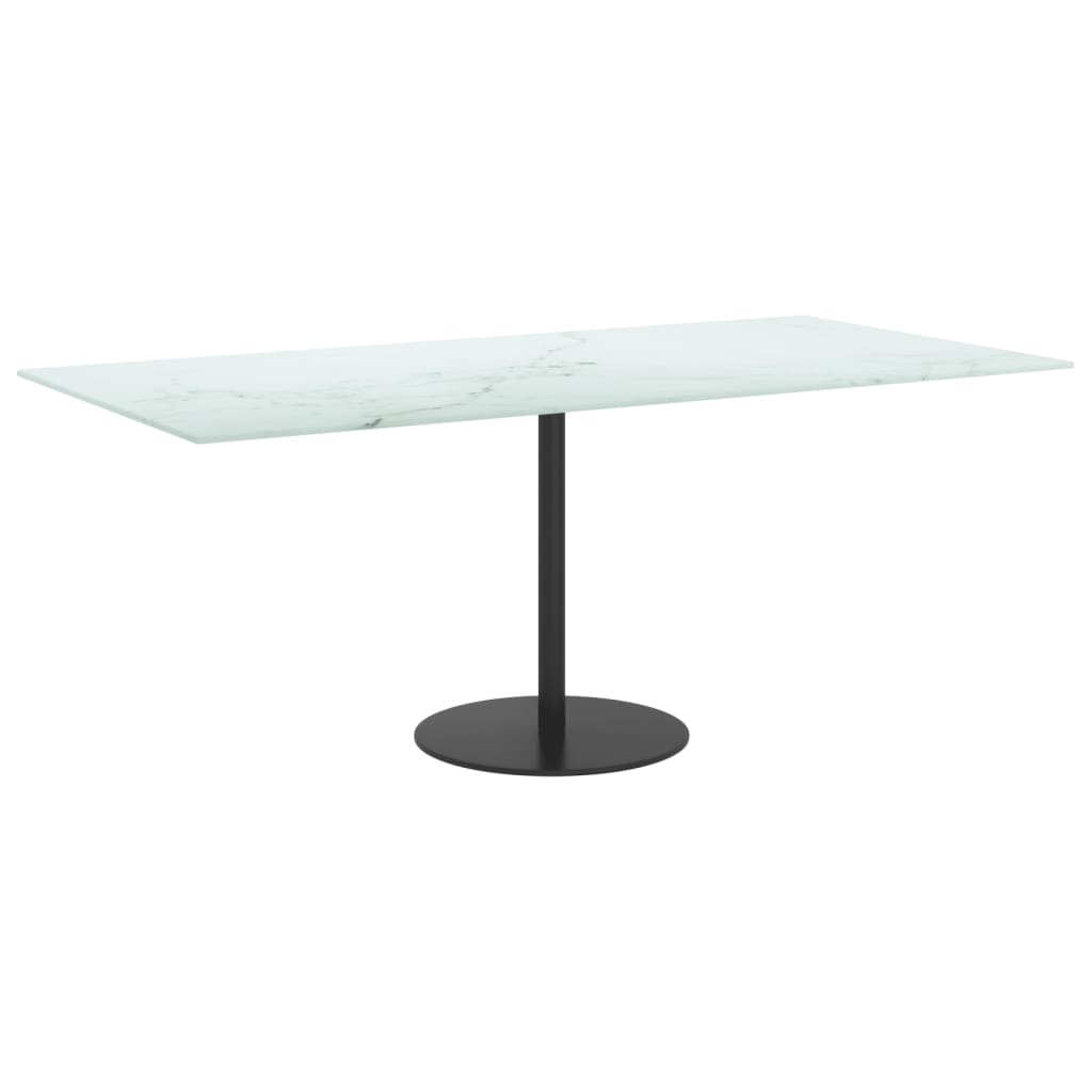 Stolna ploča bijela 100x50 cm 6 mm staklena s mramornim uzorkom