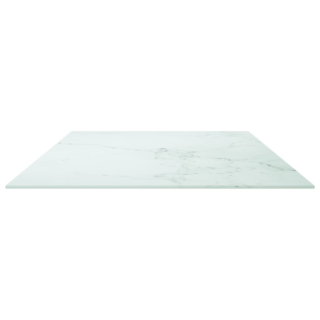 Stolna ploča bijela 120x65 cm 8 mm staklena s mramornim uzorkom