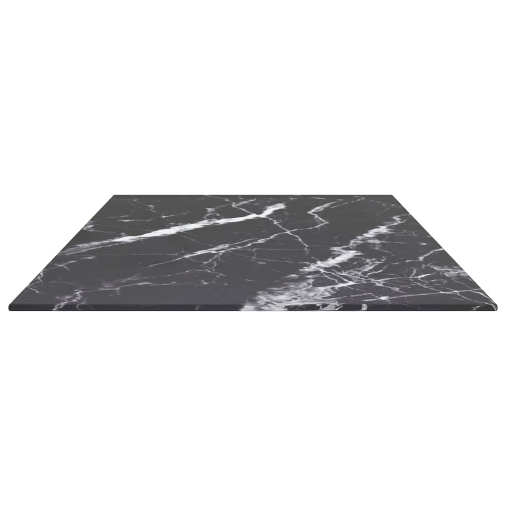 Stolna ploča crna 100 x 50 cm 6 mm staklena s mramornim uzorkom