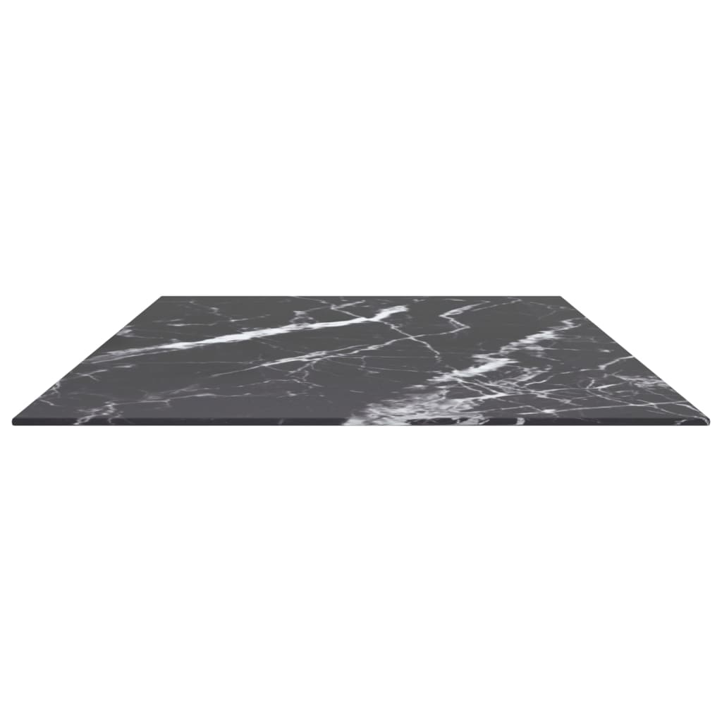 Stolna ploča crna 120 x 65 cm 8 mm staklena s mramornim uzorkom