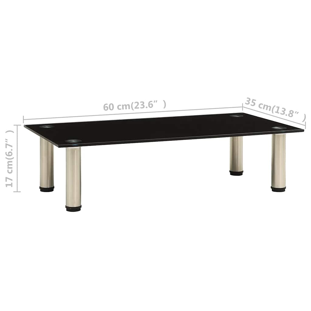 TV stalak crni 60 x 35 x 17 cm od kaljenog stakla