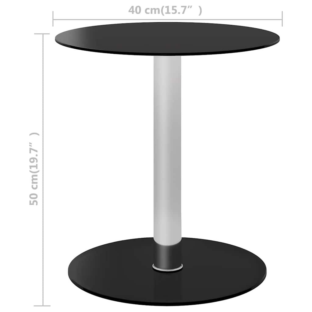 Stolić za kavu crni 40 cm od kaljenog stakla