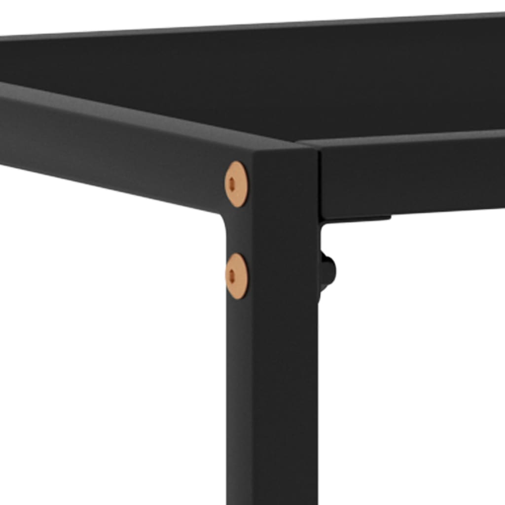 Konzolni stol crni 80 x 35 x 75 cm od kaljenog stakla