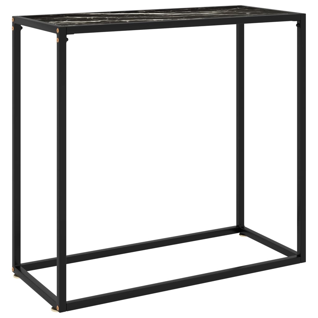 Konzolni stol crni 80 x 35 x 75 cm od kaljenog stakla