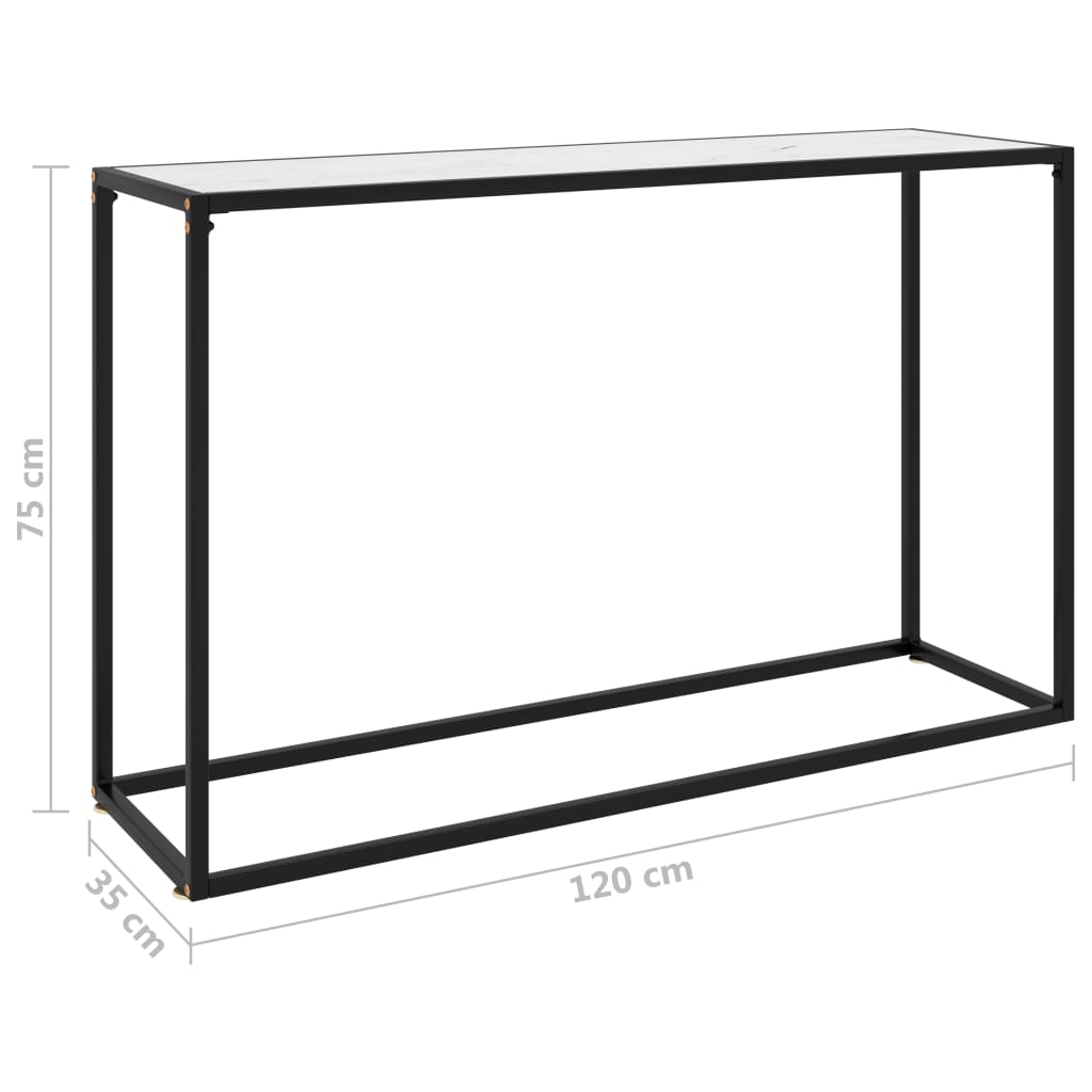 Konzolni stol bijeli 120 x 35 x 75 cm od kaljenog stakla