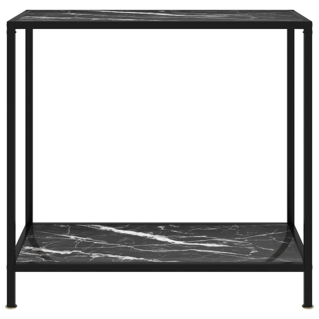 Konzolni stol crni 80 x 35 x 75 cm od kaljenog stakla