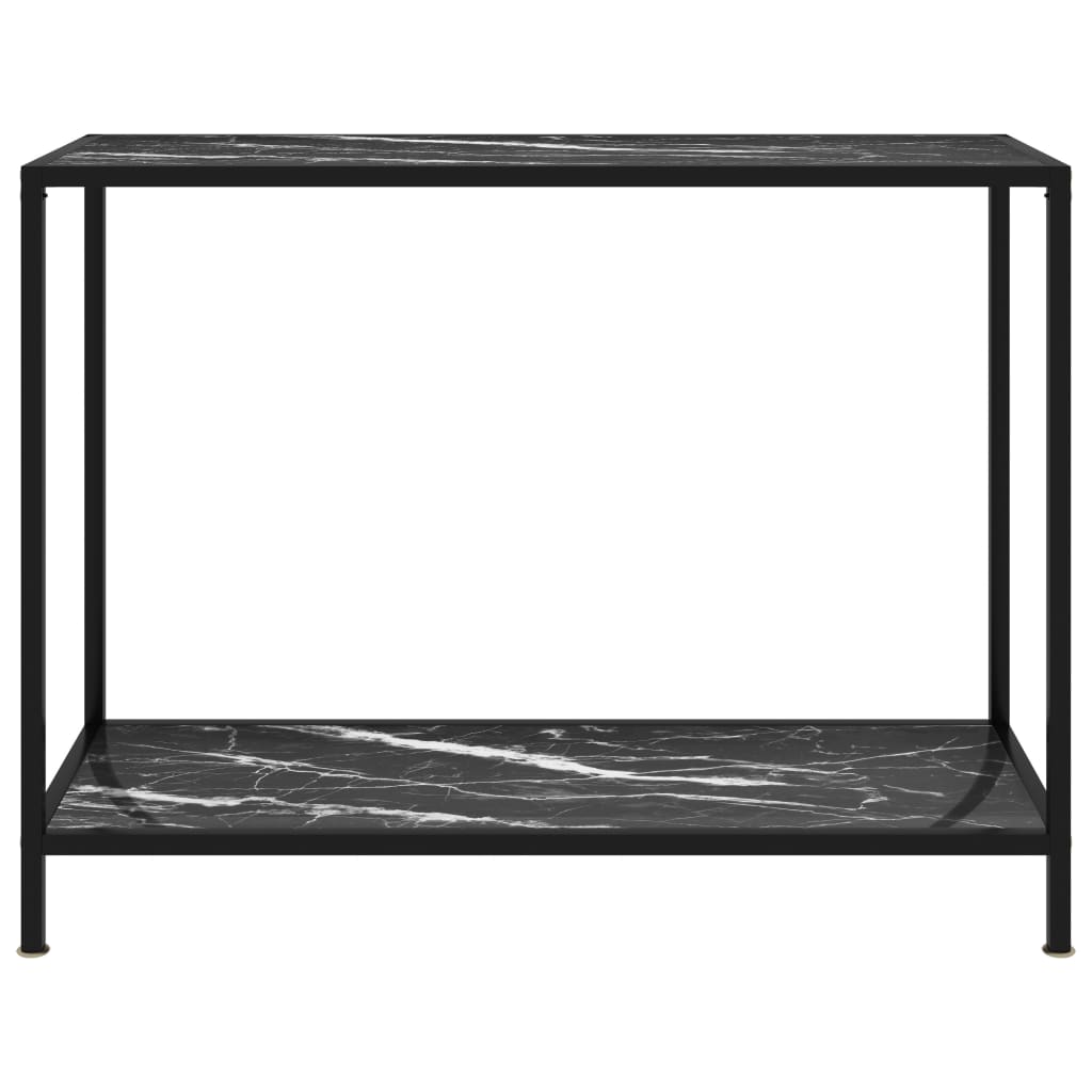 Konzolni stol crni 100 x 35 x 75 cm od kaljenog stakla