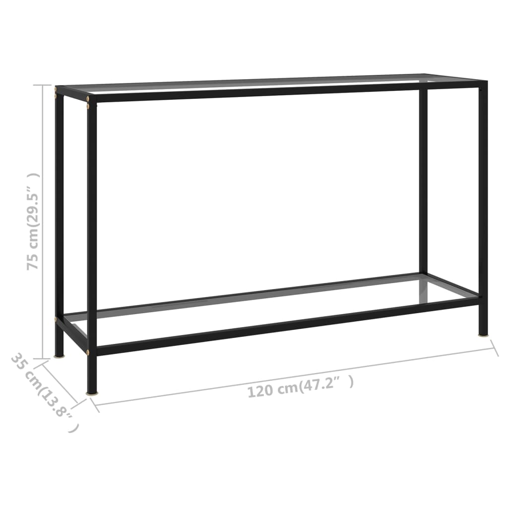 Konzolni stol prozirni 120 x 35 x 75 cm od kaljenog stakla