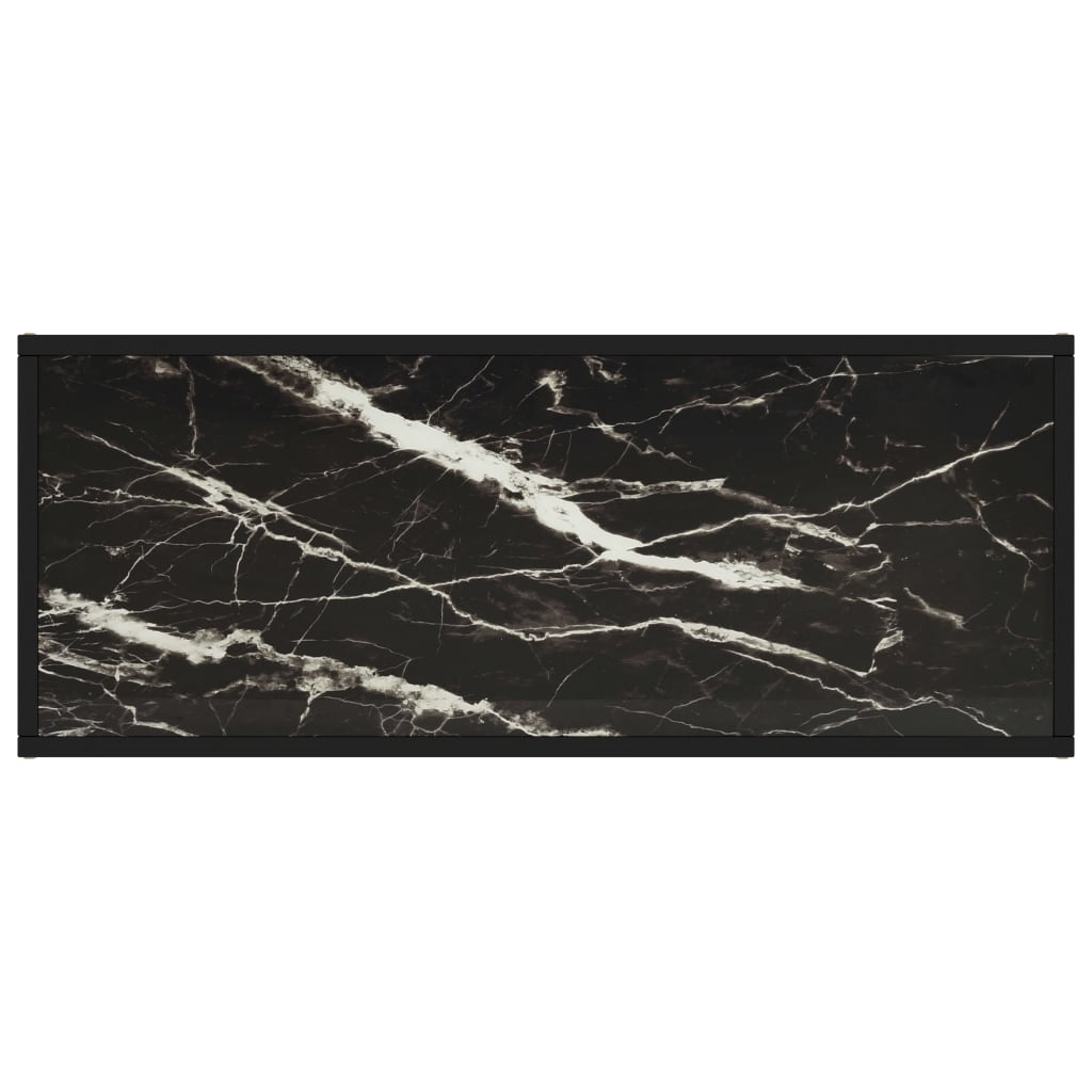 TV ormarić crni s crnim mramornim staklom 100 x 40 x 40 cm
