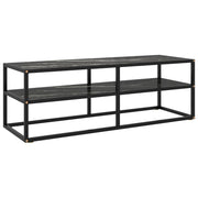 TV ormarić crni s crnim mramornim staklom 120 x 40 x 40 cm