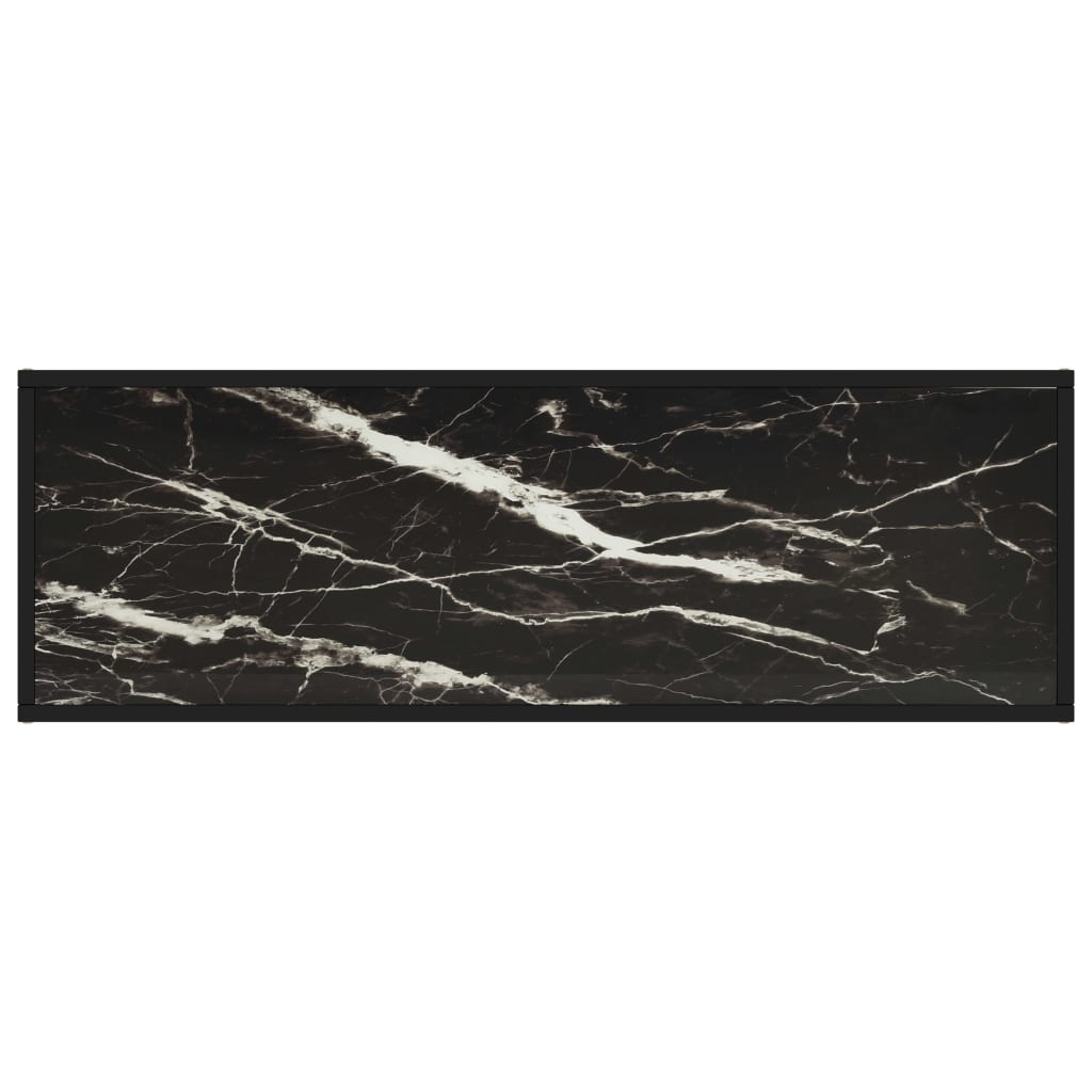 TV ormarić crni s crnim mramornim staklom 120 x 40 x 40 cm