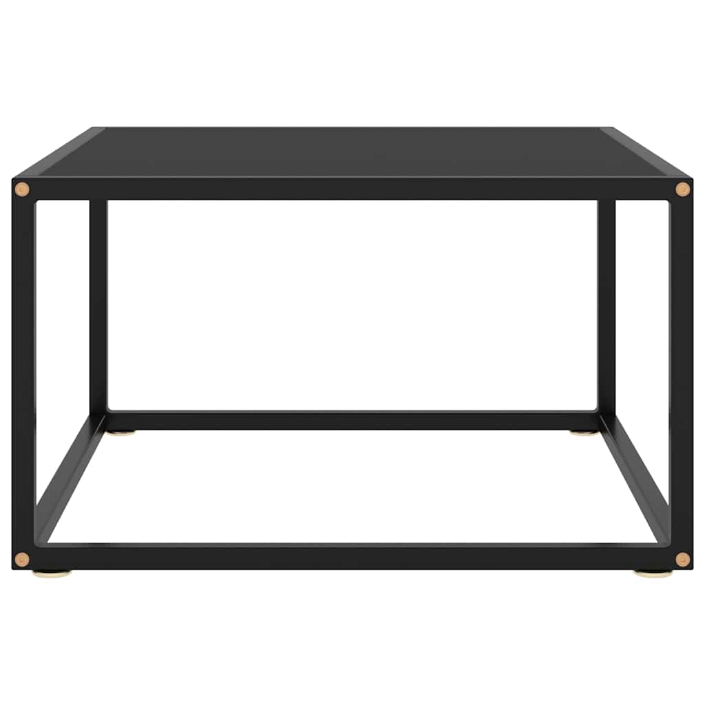 Stolić za kavu crni s crnim staklom 60 x 60 x 35 cm