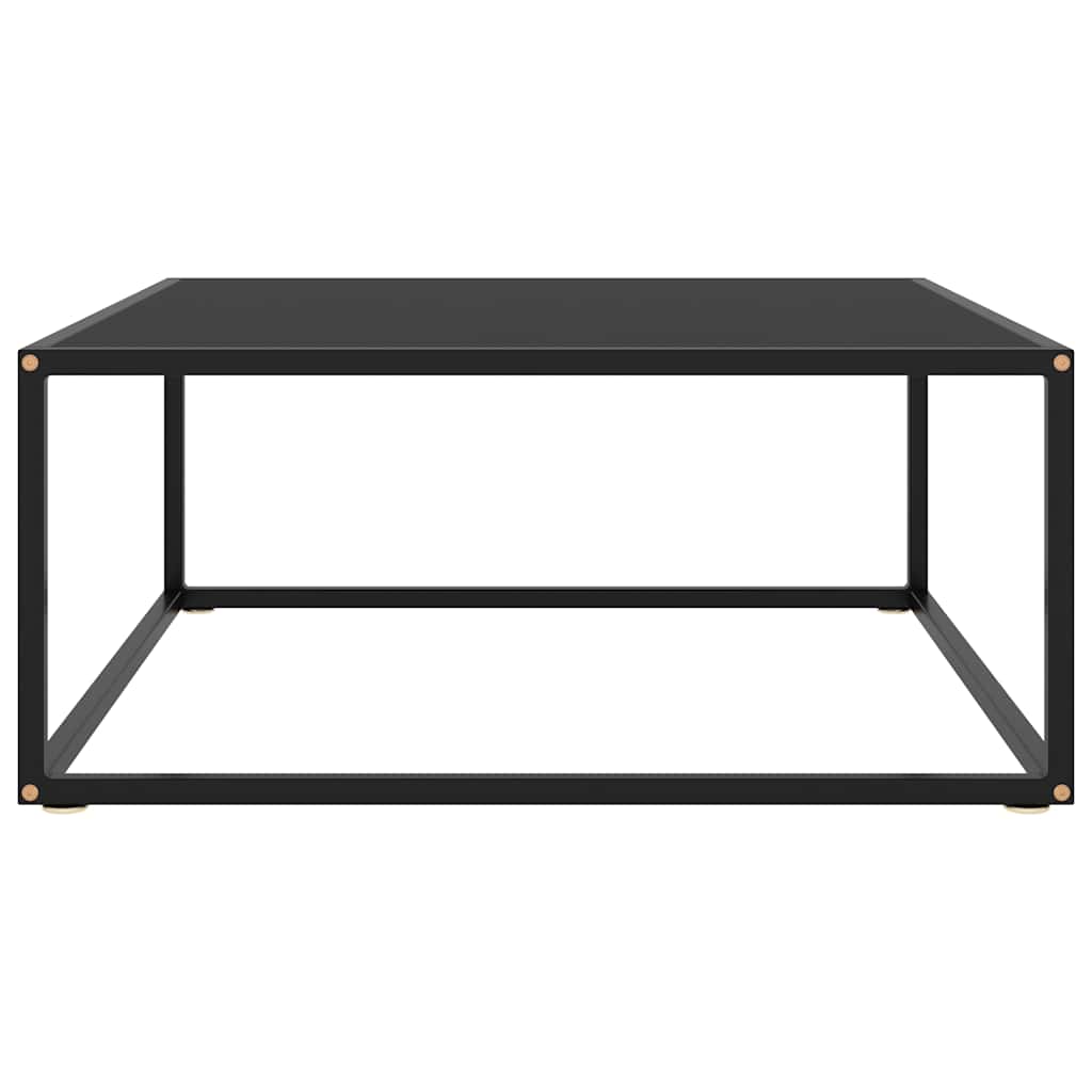 Stolić za kavu crni s crnim staklom 80 x 80 x 35 cm
