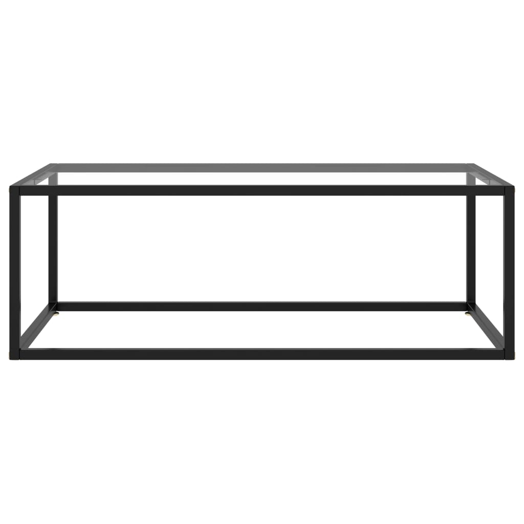 Stolić za kavu crni s kaljenim staklom 100 x 50 x 35 cm