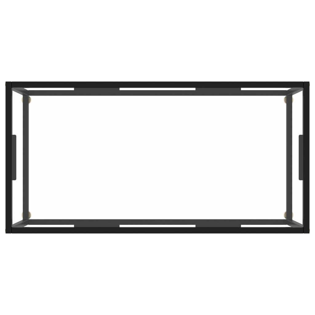 Stolić za kavu crni s kaljenim staklom 100 x 50 x 35 cm