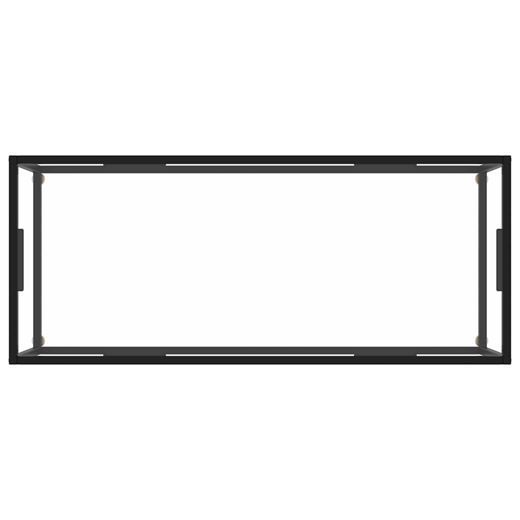 Stolić za kavu crni s kaljenim staklom 120 x 60 x 35 cm