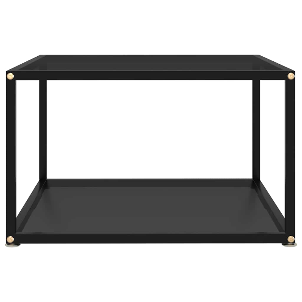 Stolić za kavu crni 60 x 60 x 35 cm od kaljenog stakla