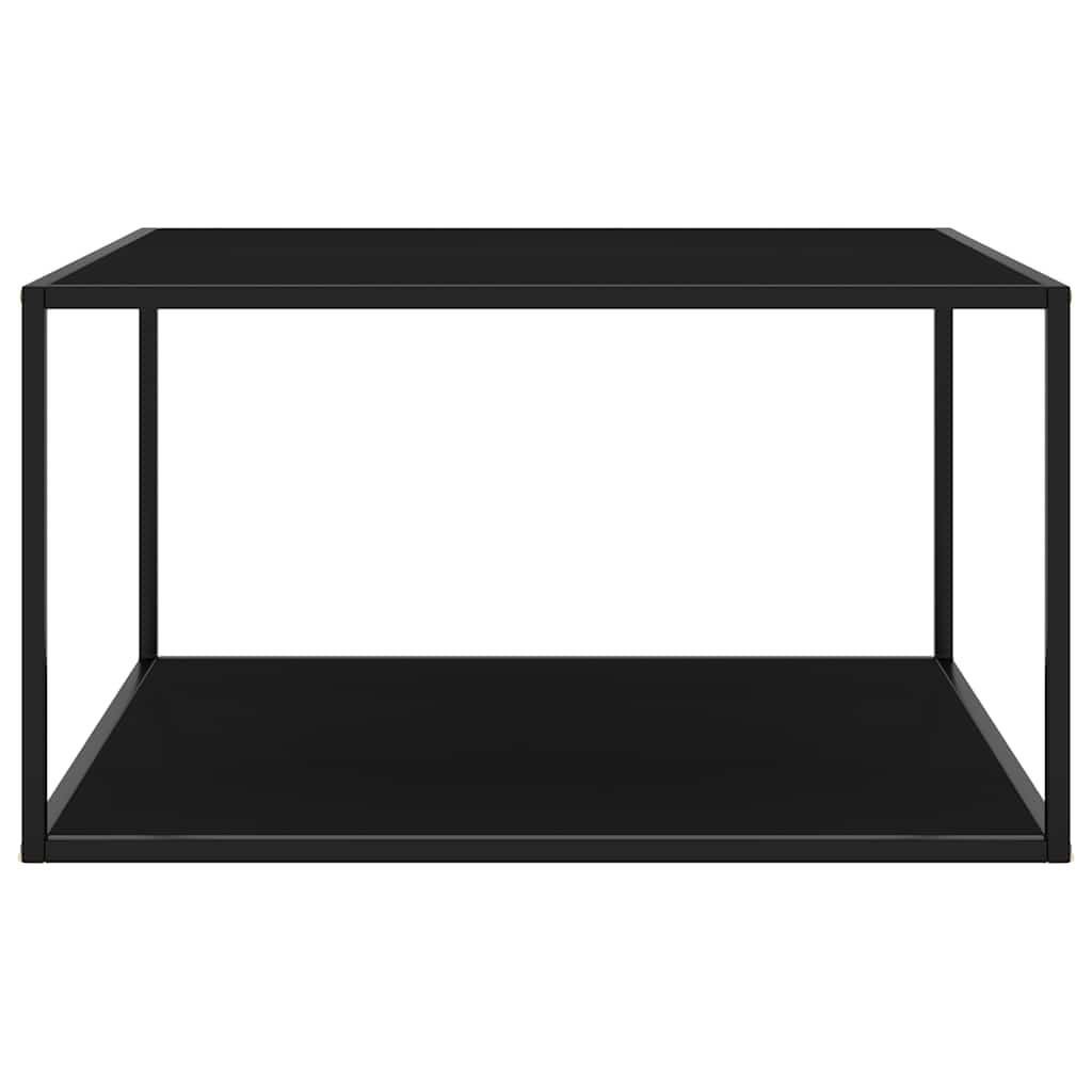 Stolić za kavu crni s crnim staklom 90 x 90 x 50 cm