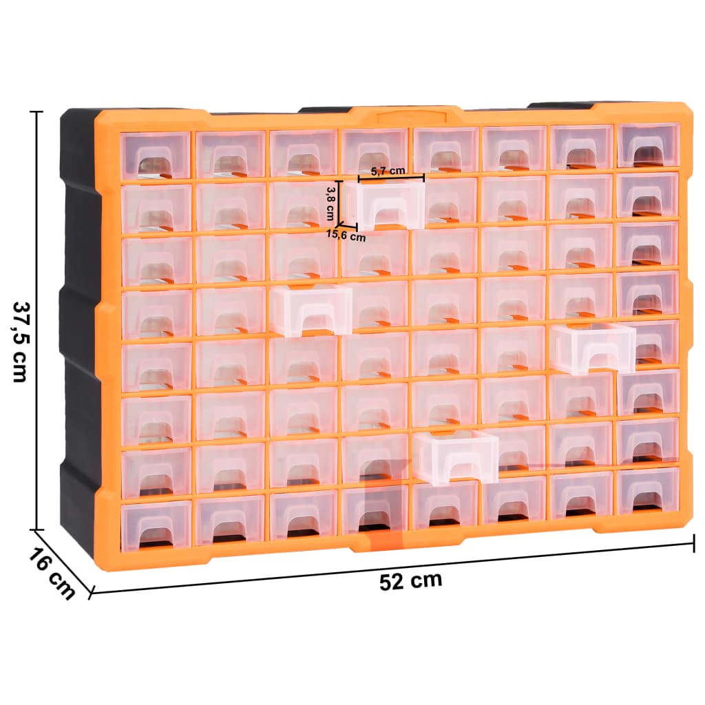 Organizator sa 64 ladice 52 x 16 x 37,5 cm
