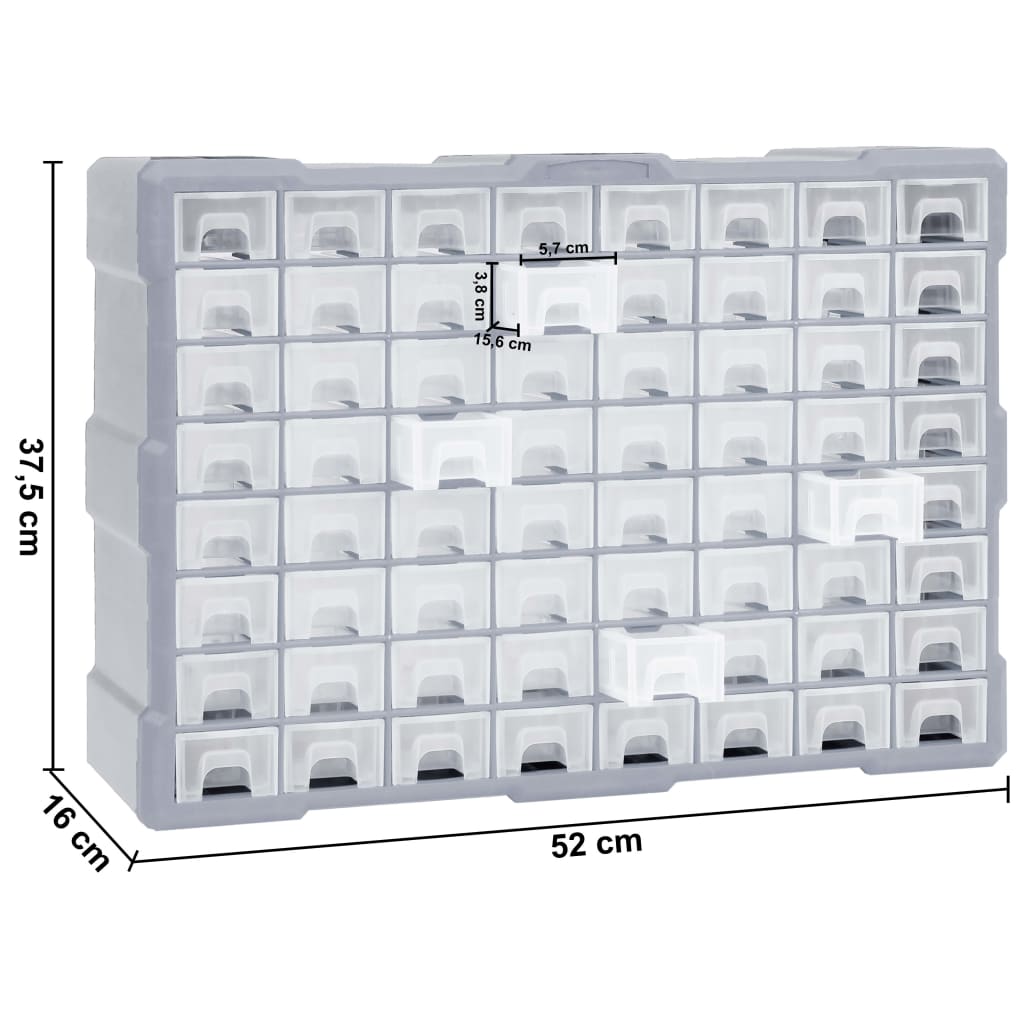 Organizator sa 64 ladice 52 x 16 x 37,5 cm