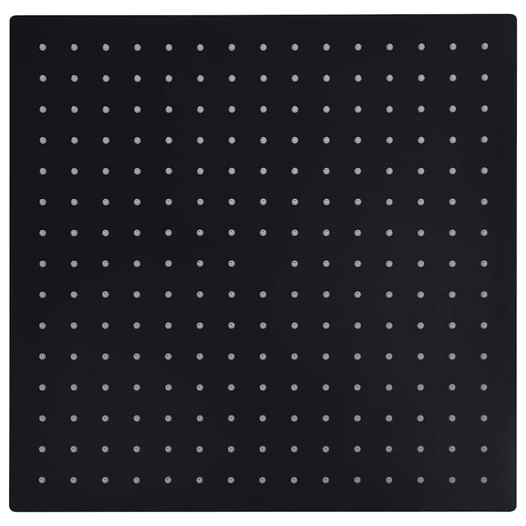 Glava za tuš od nehrđajućeg čelika 40 x 40 cm četvrtasta crna
