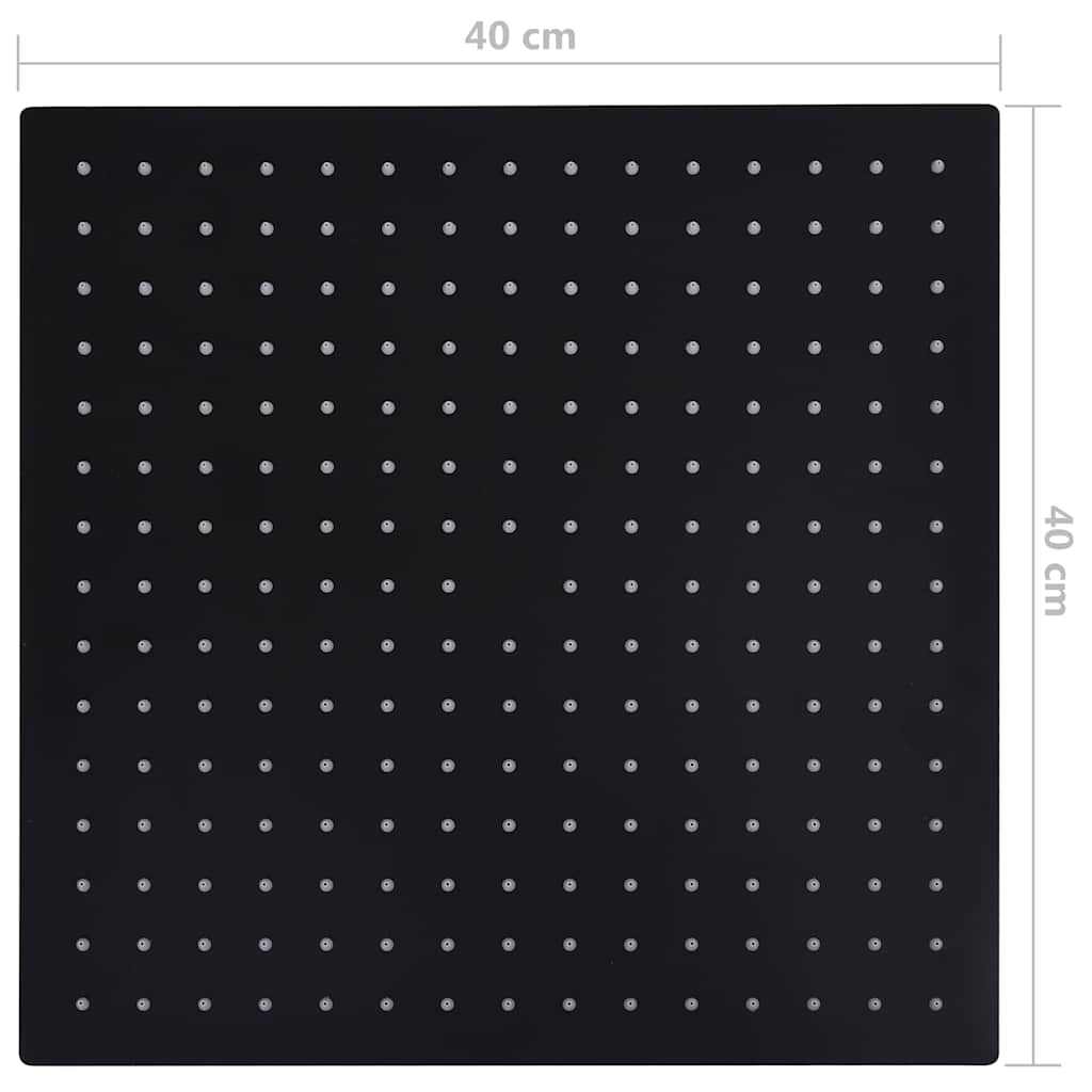 Glava za tuš od nehrđajućeg čelika 40 x 40 cm četvrtasta crna